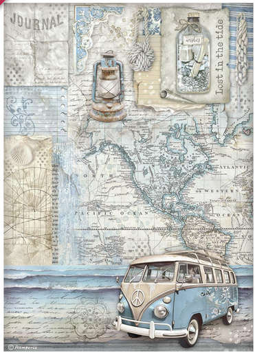 Stamperia Rice paper - Silent Sea van