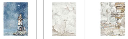 Stamperia Assorted Rice paper 8x A6 - Silent Sea backgrounds