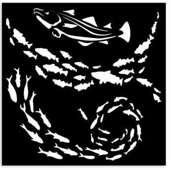 Stamperia Thick stencil 12X12 - Silent Sea fish