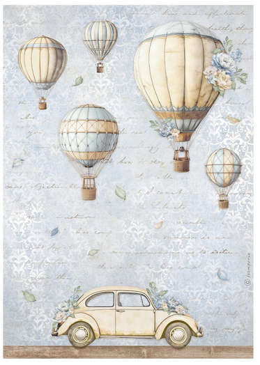 Stamperia Rice paper - Timeless air balloons
