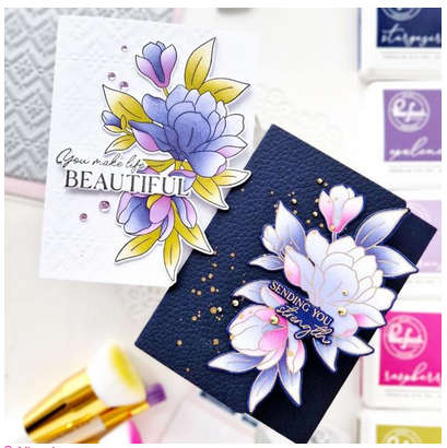 Pinkfresh -  Magnificent Magnolia stencil set
