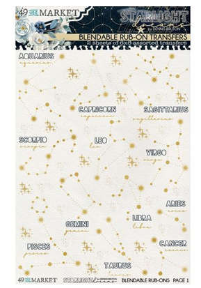 49 & Market - Starlight Dreams Constellation rub-on 6x8