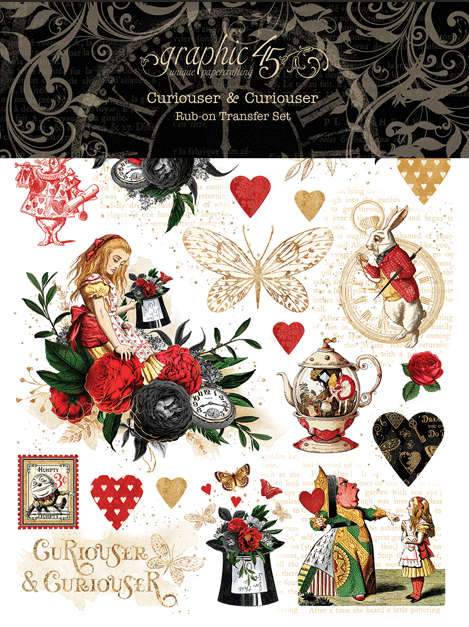 Graphic 45 - Curiouser & Curiouser Rub-On Transfers
