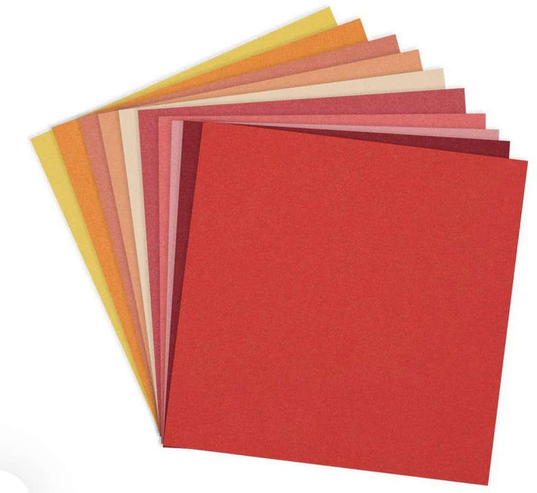 Spellbinders ColorWheel Cardstock 12" x 12" - Warm Assortment x20