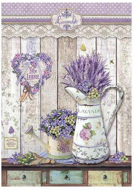Stamperia Rice Paper - Shabby Watering Cans