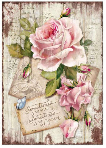 Stamperia Rice Paper - Sweet Time Rose