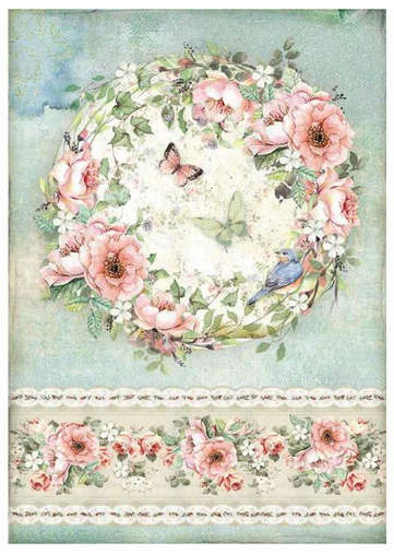 Stamperia Rice Paper - Roses & Butterfly