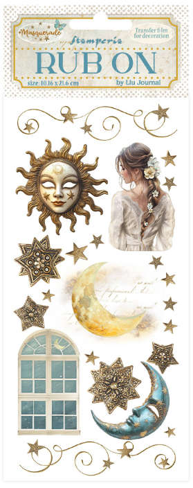 Stamperia Rub-on - Masquerade sun and moon