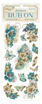 Stamperia - Rub-on - Masquerade blue flowers