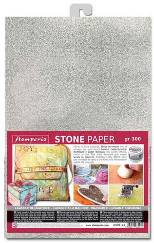 Stamperia -  Stone Paper washable Size A4 Silver