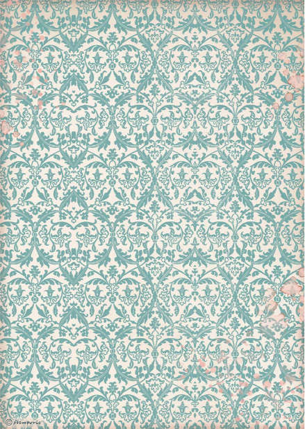 Stamperia Rice Paper - Venice City of Art turquoise tapestry