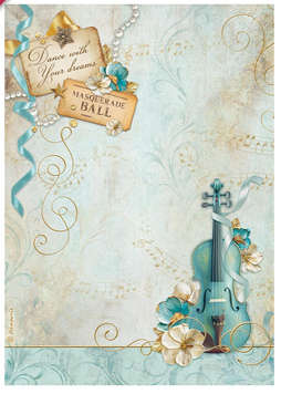Stamperia Rice Paper - Masquerade violin