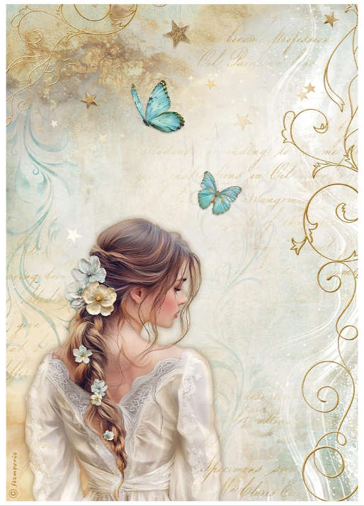 Stamperia Rice Paper - Masquerade lady butterfly