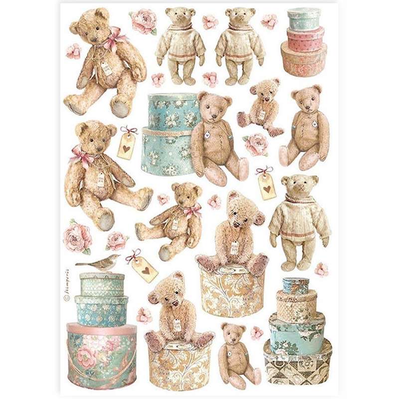 Stamperia Rice Paper - Teddy Bears
