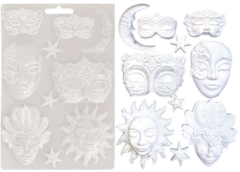 Stamperia Soft Mould A4 - Masquerade masks
