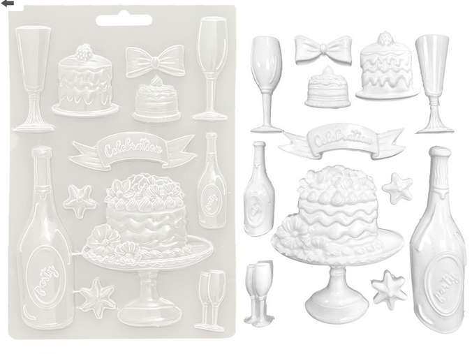 Stamperia Soft Mould A5 - Masquerade flut and cakes