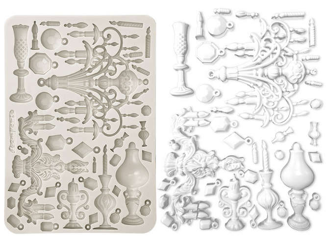Stamperia Silicon mould A5 - Masquerade candle holders