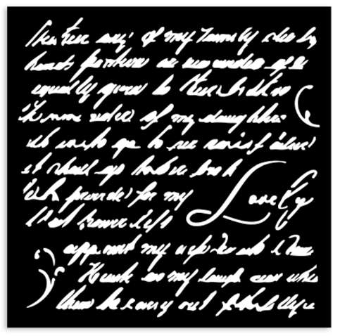 Stamperia Thick stencil 12X12 - Masquerade handwriting