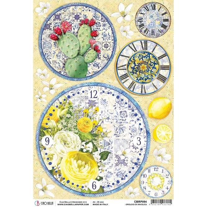 CiaoBella Rice Paper - Orologi di Maiolica