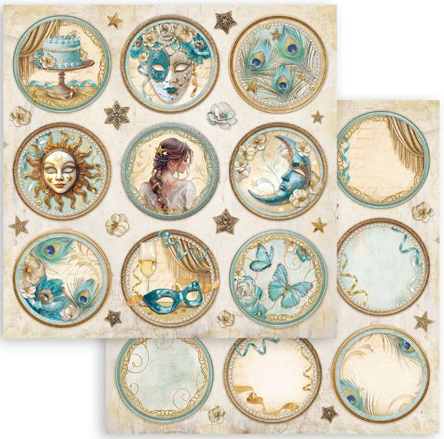 Stamperia sheet double - Masquerade rounds