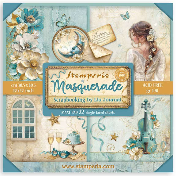 Stamperia pad 30x30 - Masquerade x22