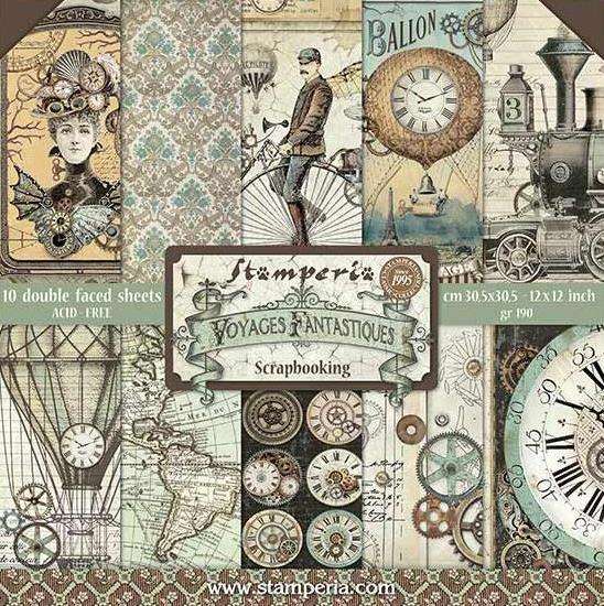 Stamperia pad 30x30 - Voyages Fantastiques