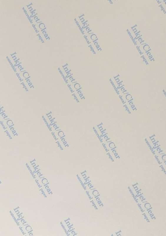 Waterslide Decal paper (for inkjet) - Clear