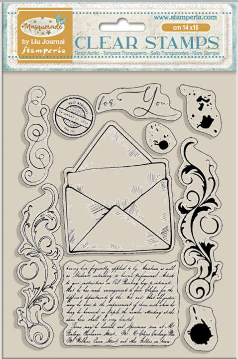 Stamperia Acrylic stamp 14x18 - Masquerade letter