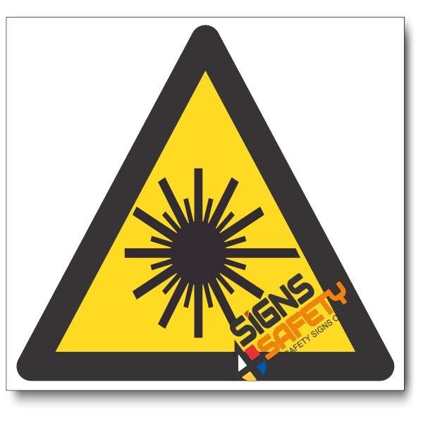 Laser Hazard Sign - 190mm * 190mm 0.9mm ABS Plastic