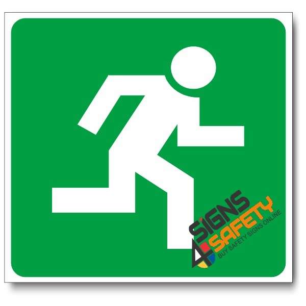 (GA4) Escape Route Right Sign - 150mm * 150mm 0.9mm ABS Plastic