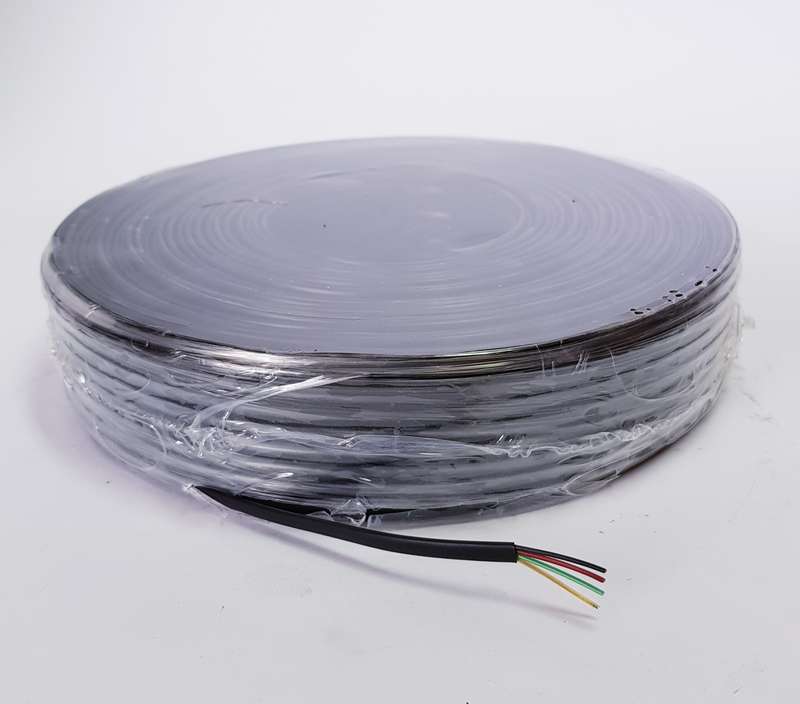 FLAT telephone FLEX CABLE (100M) 4 Core BLACK colour jacket