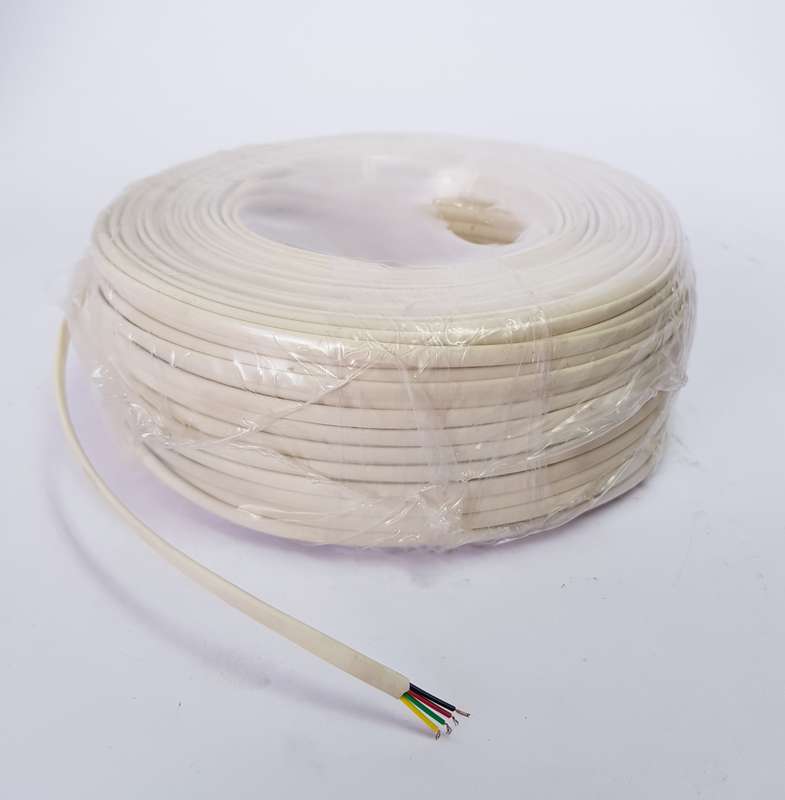 FLAT telephone FLEX CABLE (100M) 4 Core IVORY colour jacket