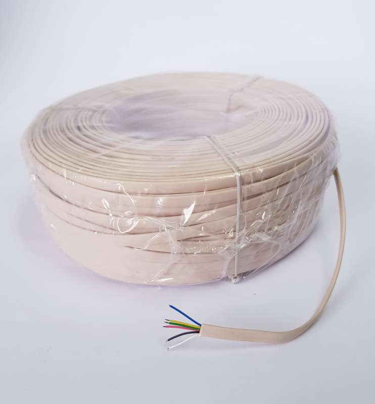 FLAT telephone FLEX CABLE (100M) 6 core IVORY colour jacket