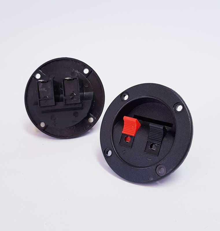 SPEAKER TERMINAL Red/Black clips - Diameter 65mm