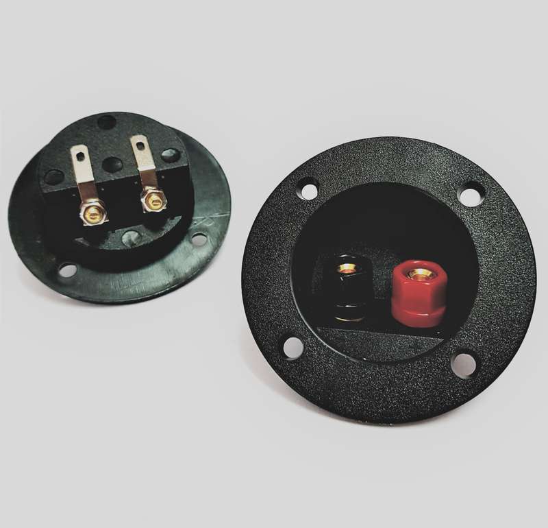 SPEAKER TERMINAL Red/Black screw GOLD METAL - Diameter 75mm