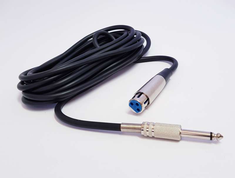 XLR Female to 6.3mm Mono Thick Cable (Metal Connectors) - 5m