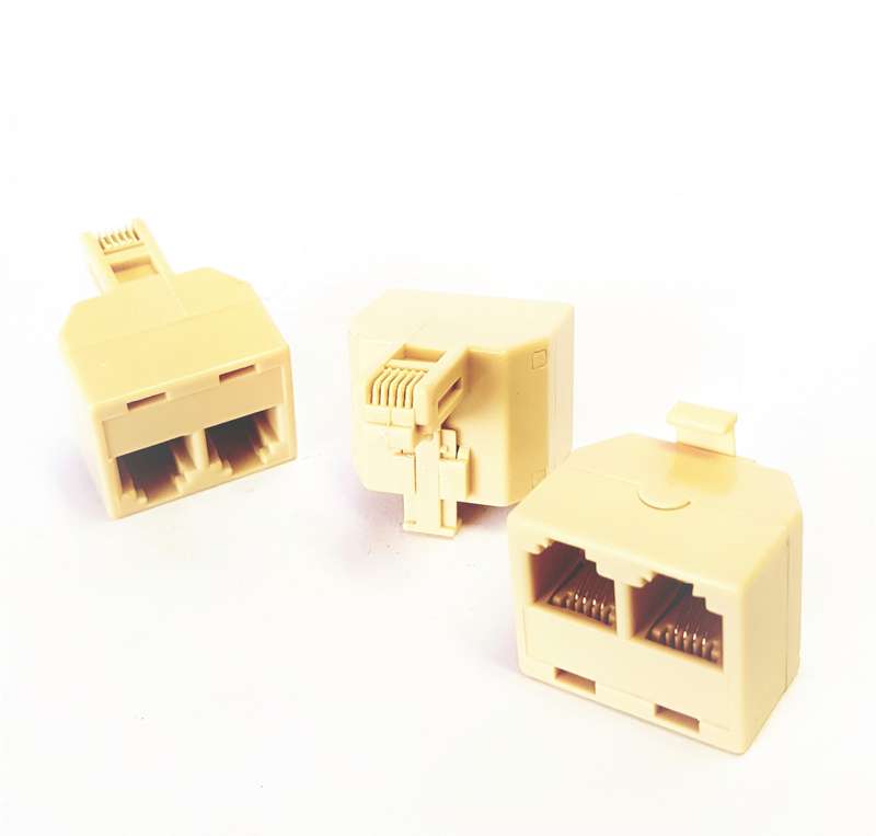 Telephone Adaptor RJ11 (1 x Male to 2 x Female)