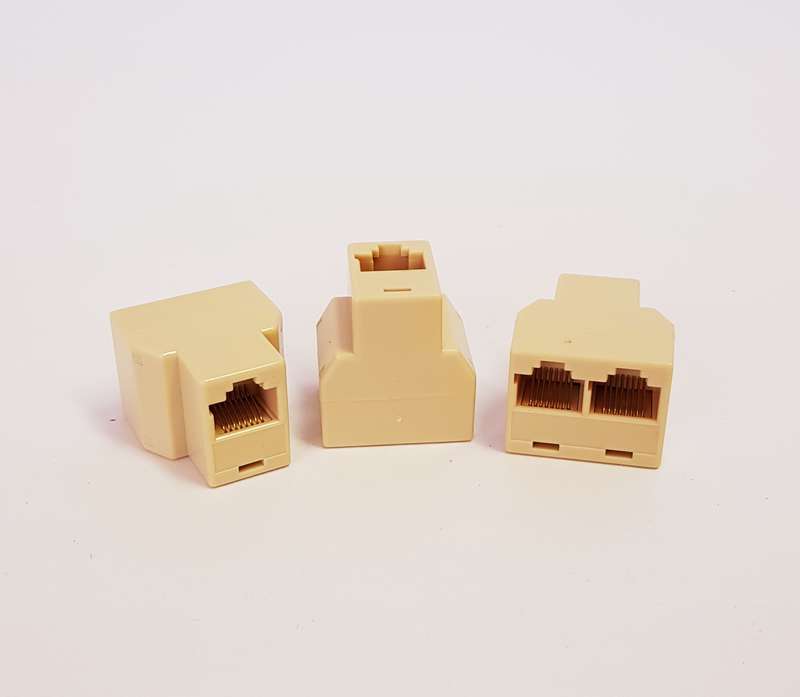 2 x RJ45 (Female) to 1 x RJ45 (Female) coupler ADAPTOR