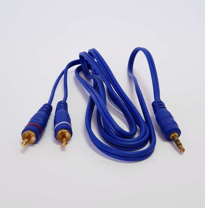 3.5mm STEREO male plug to 2 x RCA male plugs (10M) THICK cable