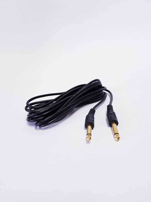 6.3mm MONO MALE to 6.3mm MONO MALE GOLD (5M) BLACK CABLE