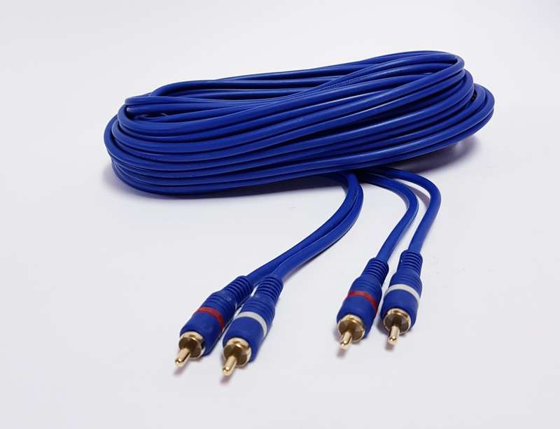 2 RCA- 2RCA (20M) BLUE cable Gold plugs - THICK cable