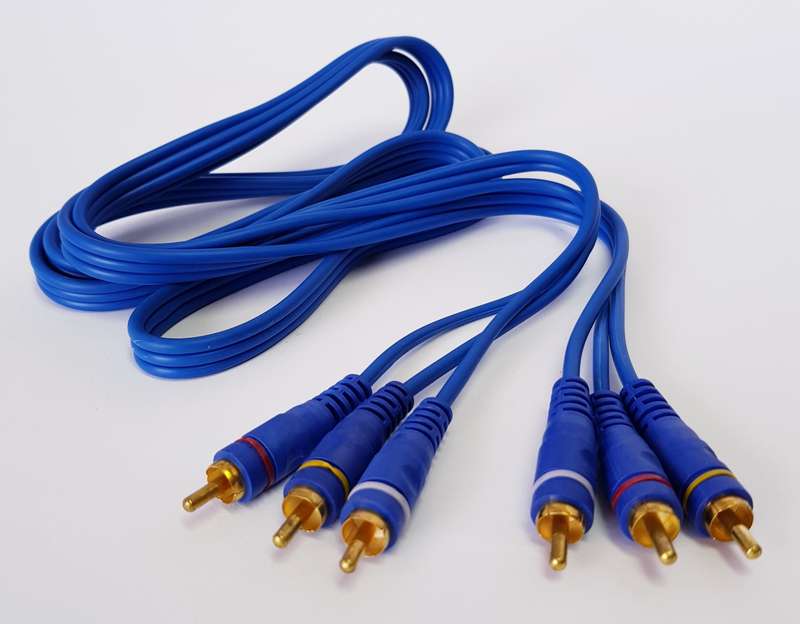 3 RCA - 3 RCA (2M) cable Gold plugs - THICK RCA cable