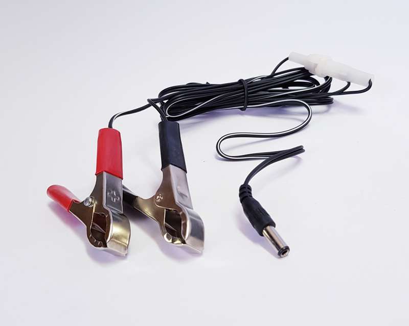 12V-24V DC Power Cable with Battery Clips (TV Cord)