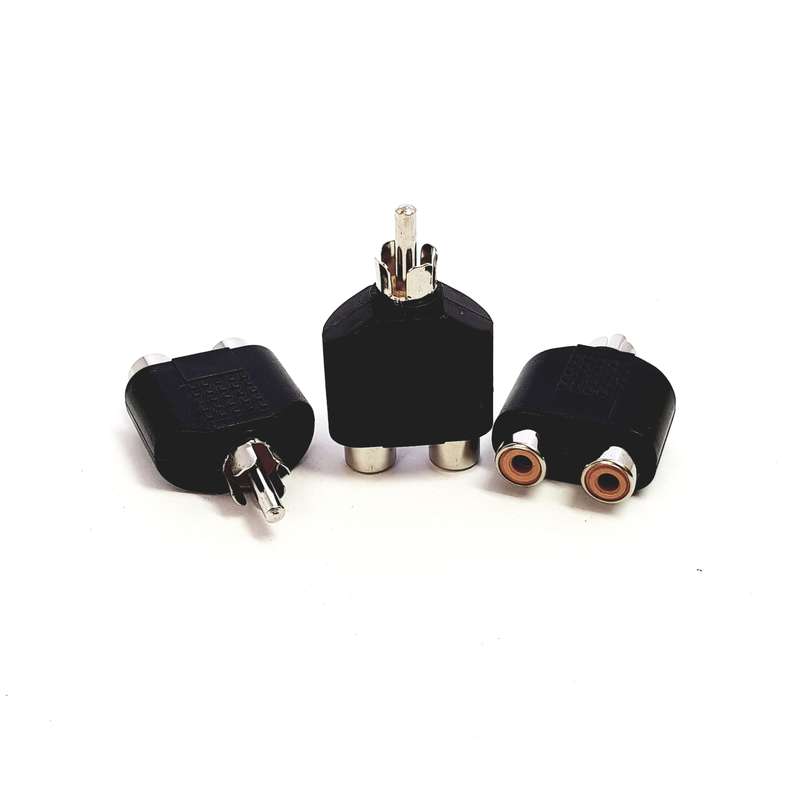 Adaptor RCA plug (Male) to 2 x RCA (Female)