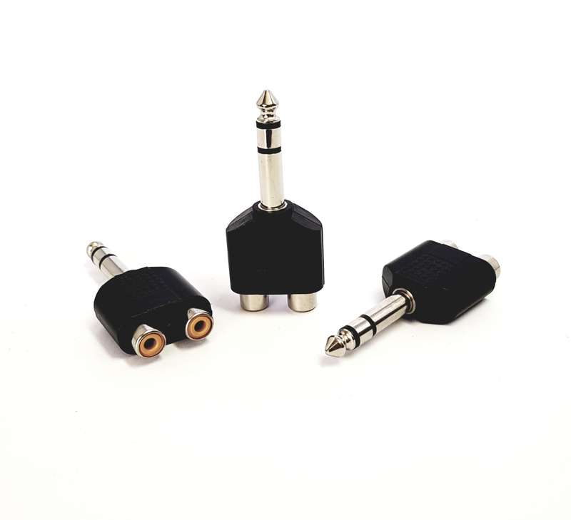 6.3mm Stereo Male to Dual RCA Female Audio Adaptor