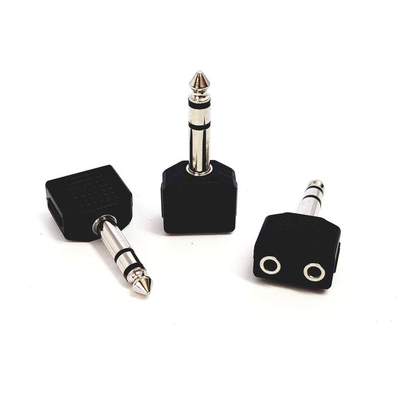 6.3mm Stereo (Male) to Dual 3.5mm (Female) Audio Adaptor