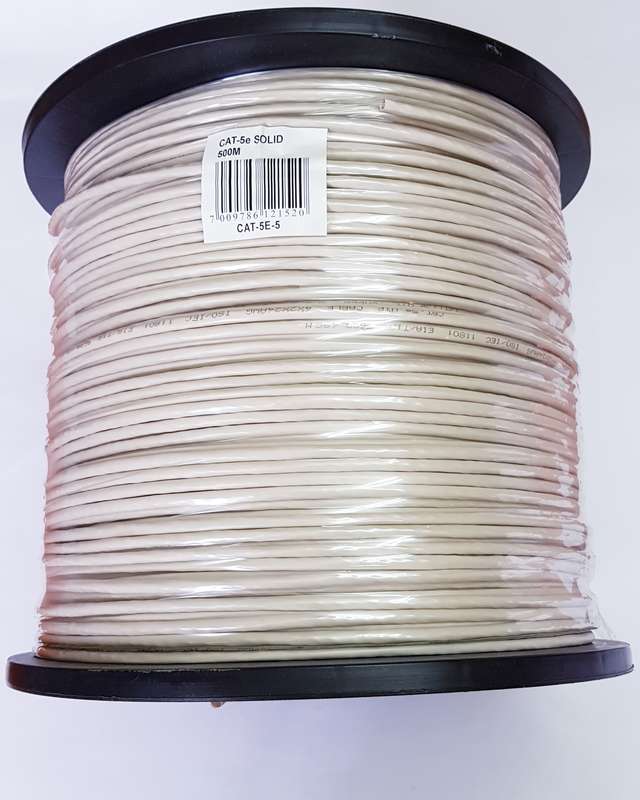 CAT 5E (500M) NETWORK CABLE 8C SOLID GREY COLOUR