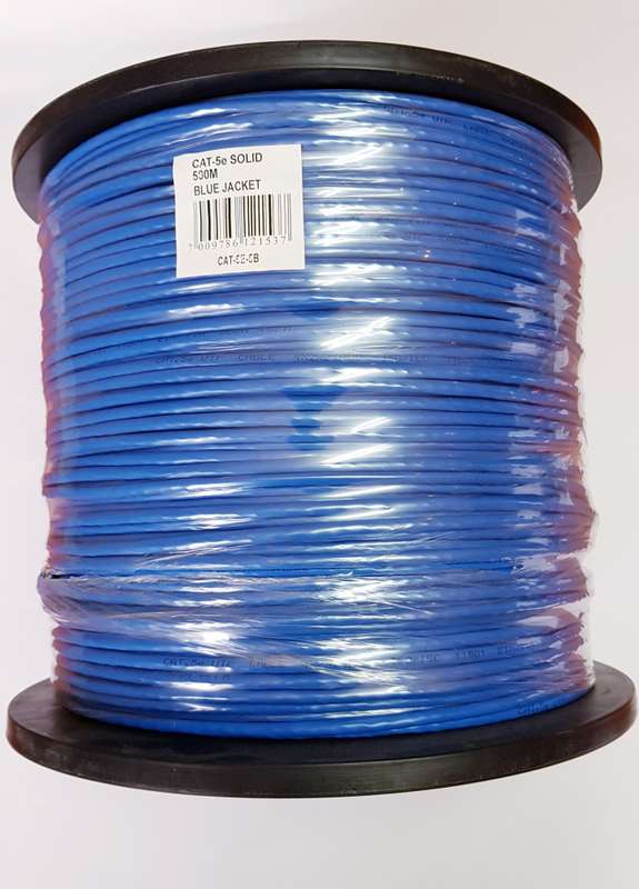 CAT 5E (500M) NETWORK CABLE 8C SOLID BLUE COLOUR