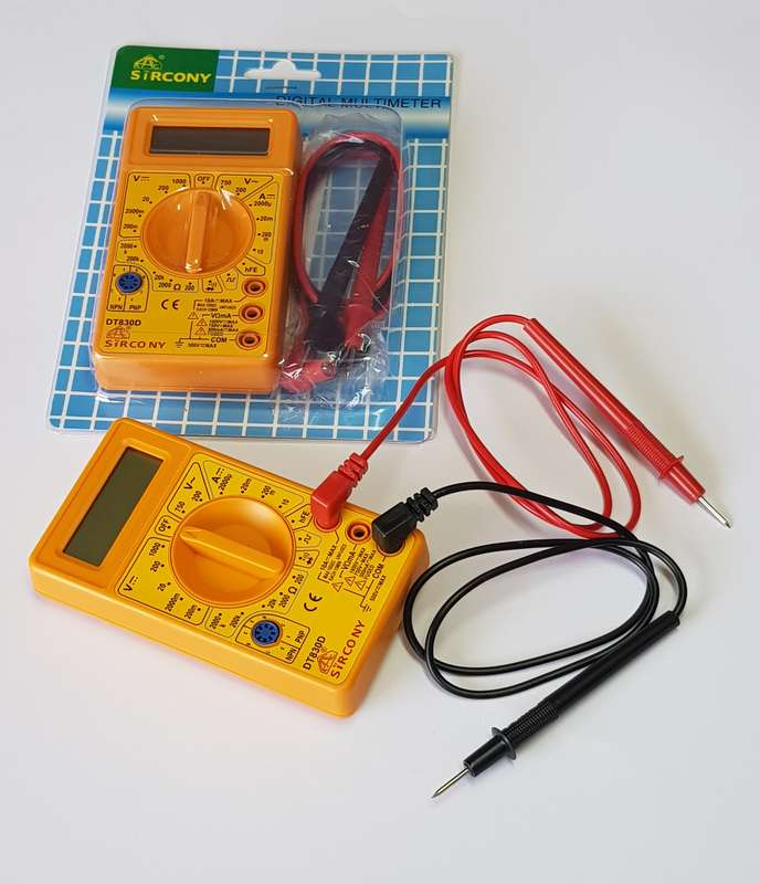 DIGITAL MULTIMETER WITH BUZZER - DT830D (batteries NOT included)