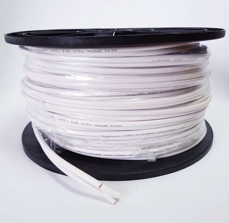 CCTV cable + Power (100M) Pure COPPER core - WHITE jacket Power-X mil spec